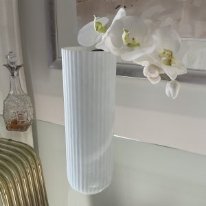 Ribbed White Vase