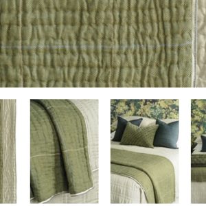 Coverlet in Verde Linen